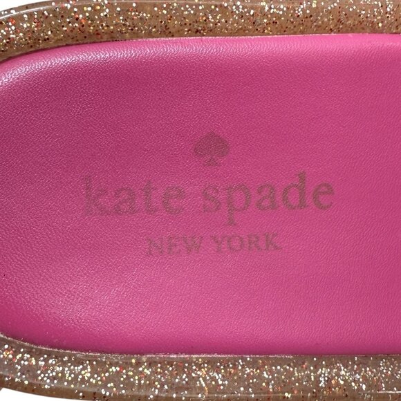 Kate Spade Splash Glitter Rubber Jelly Slip On Sandals Slides Women's Size 9 - Picture 6 of 10